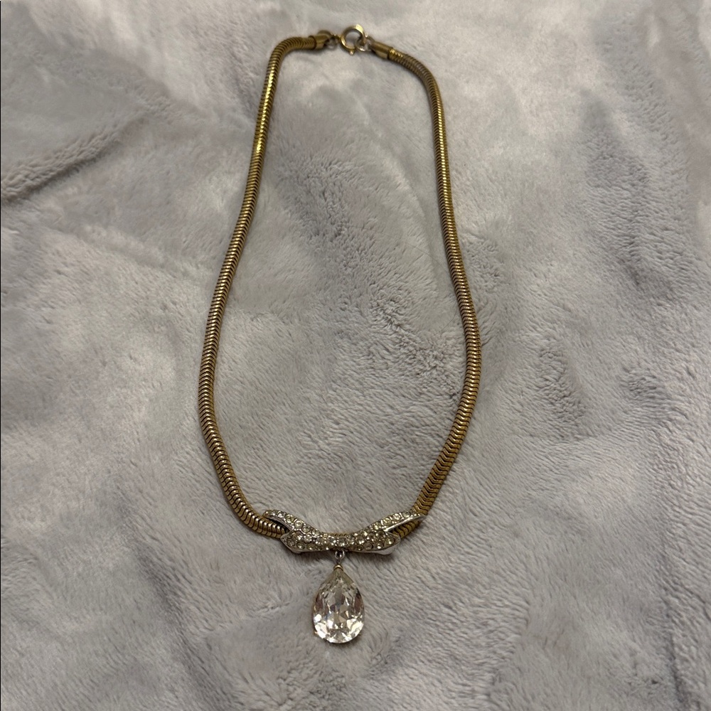 Antique D'orlan 10ct sliding tear drop 22k gold necklace - Picture 3 of 7